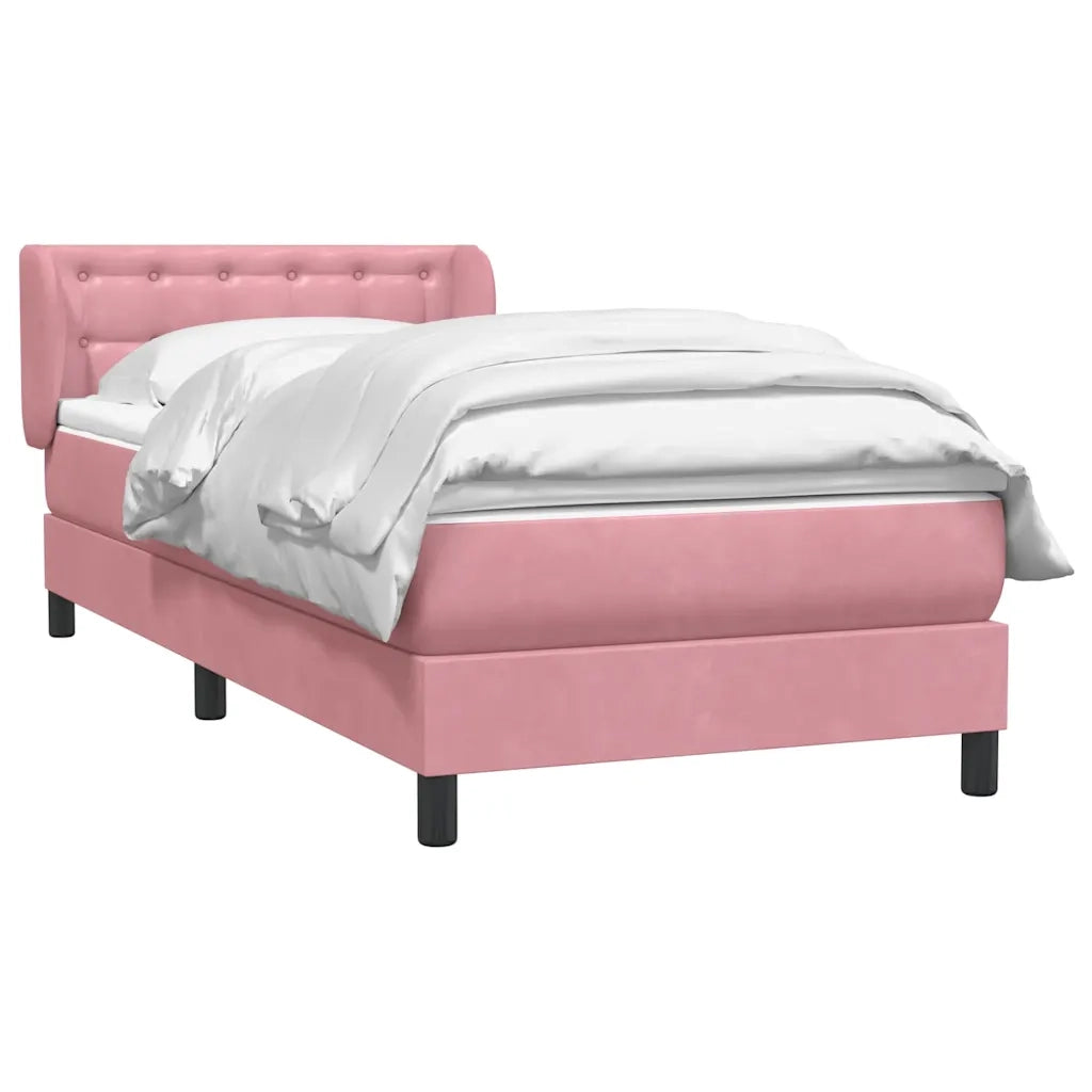 Giroletto a Molle con Materasso Rosa 90x210 cm Velluto 3317852