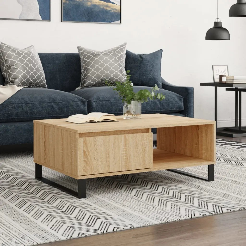 vidaXL Tavolino da Salotto Rovere Sonoma 90x60x35 cm Legno Multistrato