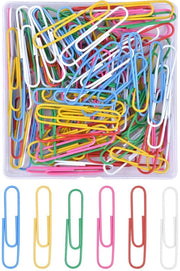 Set di Clip per Documenti da 100 - 50mm Clip per Documenti Grandi - Clip per Documenti in Metallo/Vinile Rivestiti - Resistente alla Ruggine - Multicolore - Scatola di Conservazione Translucida - Attrezzature per Ufficio