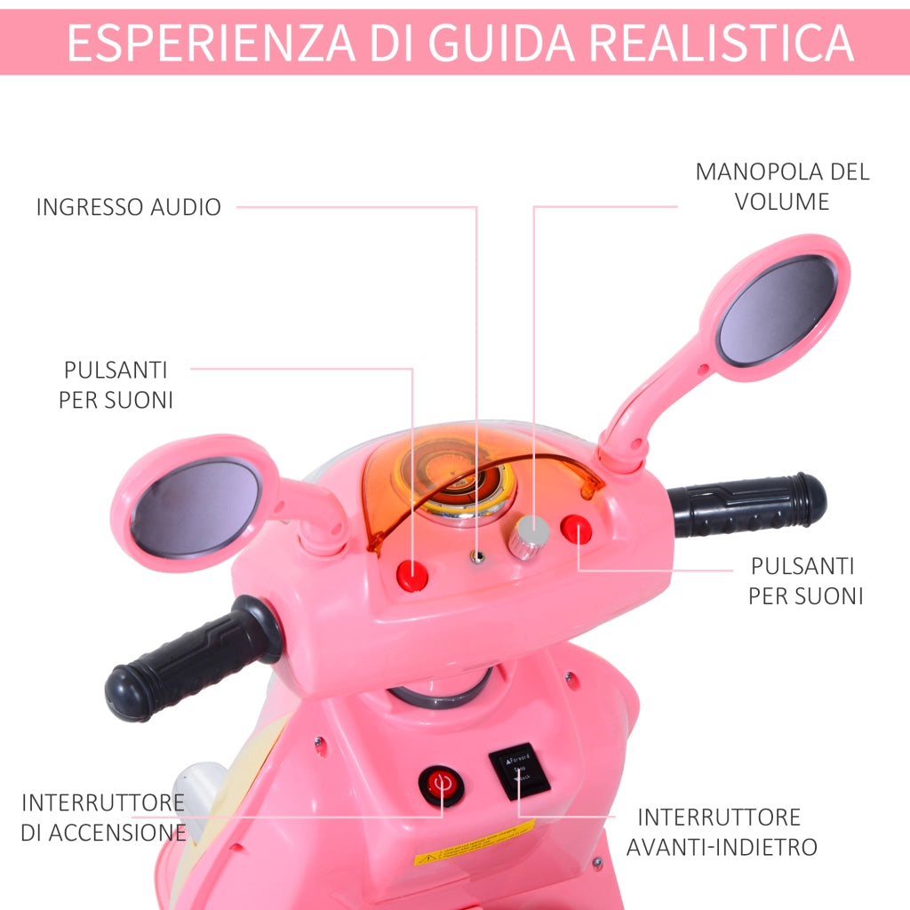 Moto Elettrica Bambini ¨C zephmum ¨C Rosa 108x51x75 cm