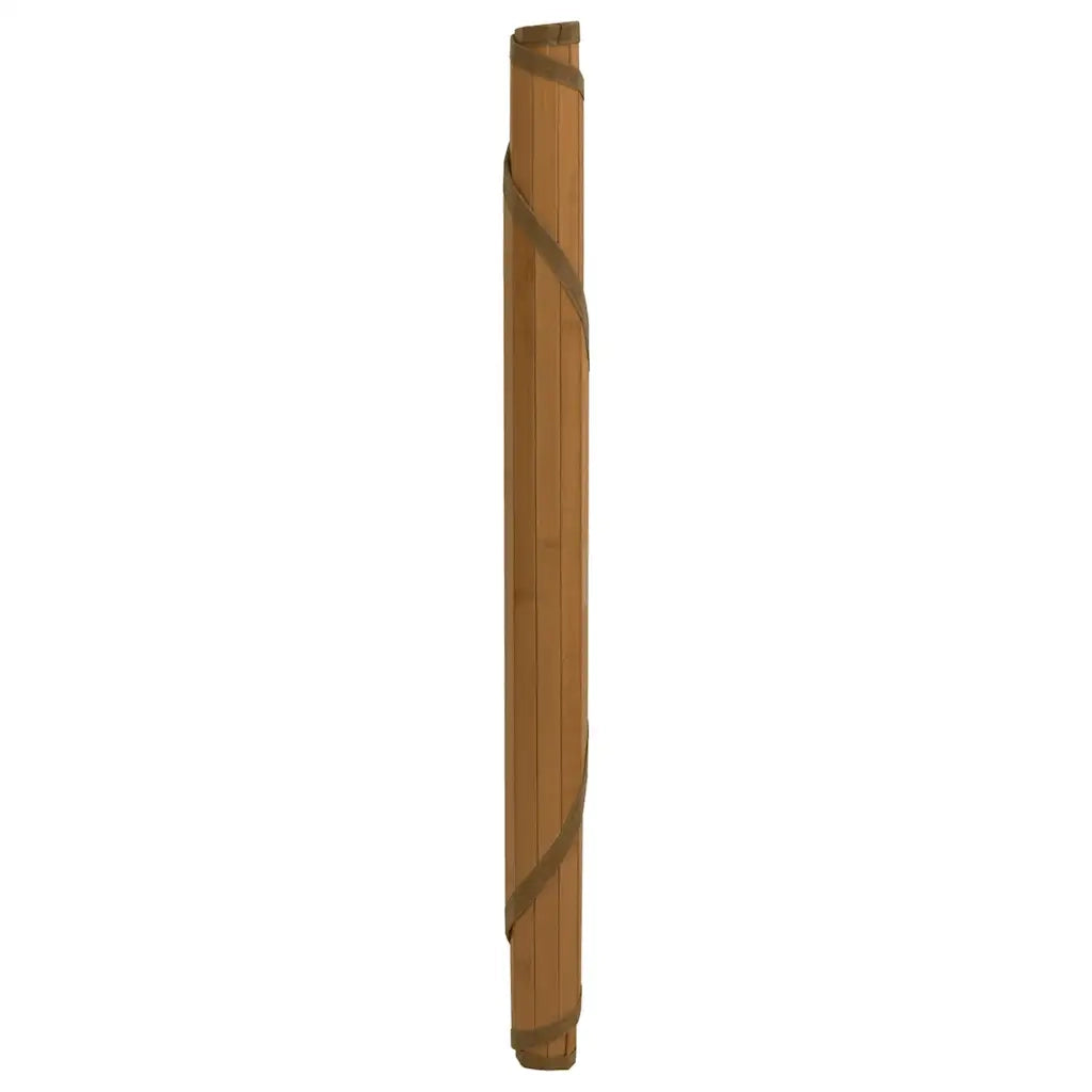 Tappeto Rotondo Marrone 80 cm in Bambù 376980