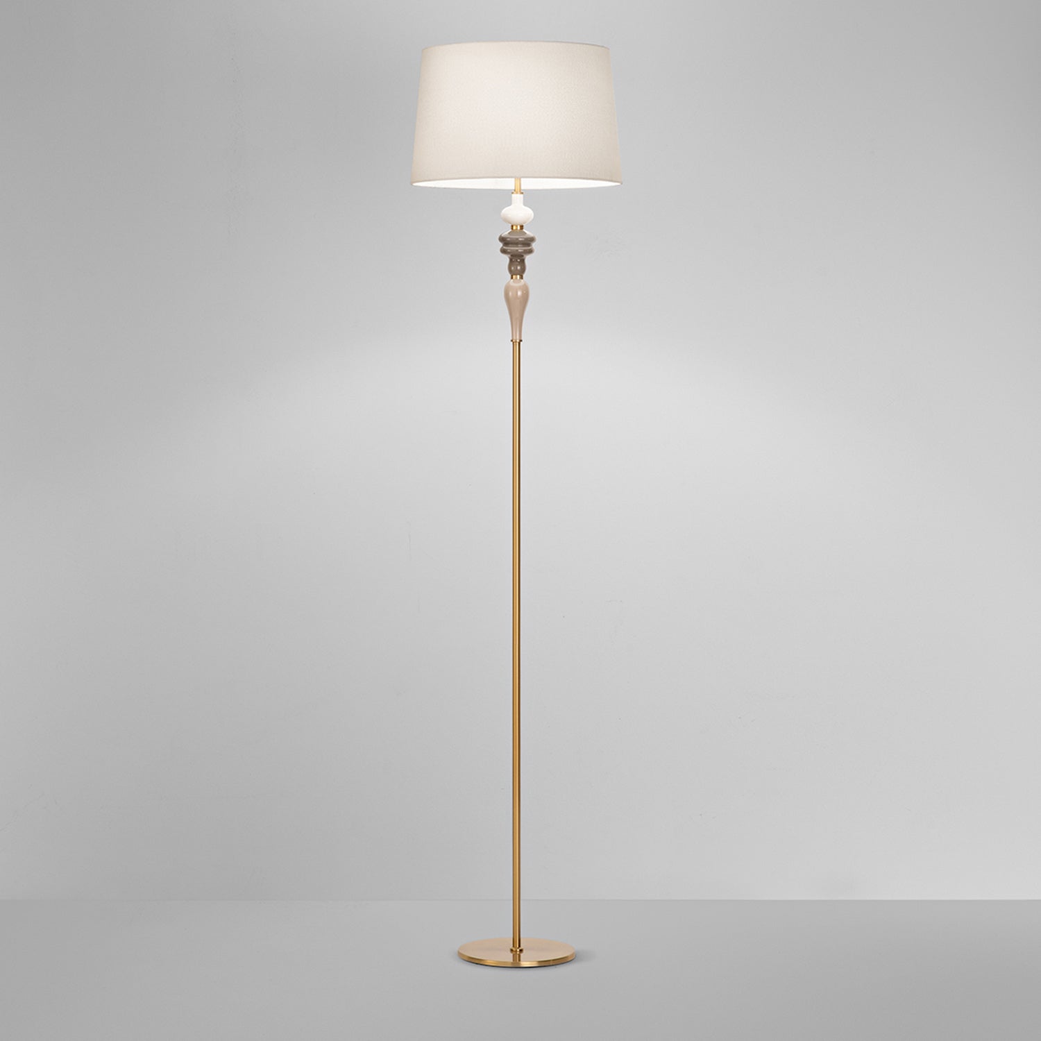 Piantana Contemporanea Abaco Metallo Orrone Spazzolato Tessuto 1 Luce E27