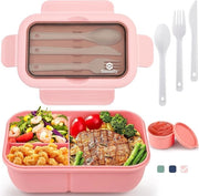 Scatola per picnic con contenitori, 1250 ml, contenitore per pane per adulti, scatola per picnic per adulti, scatola per picnic per bambini, con posate, scatola per picnic, contenitore per pane, impermeabile, scatola per snack, scatola per colazione