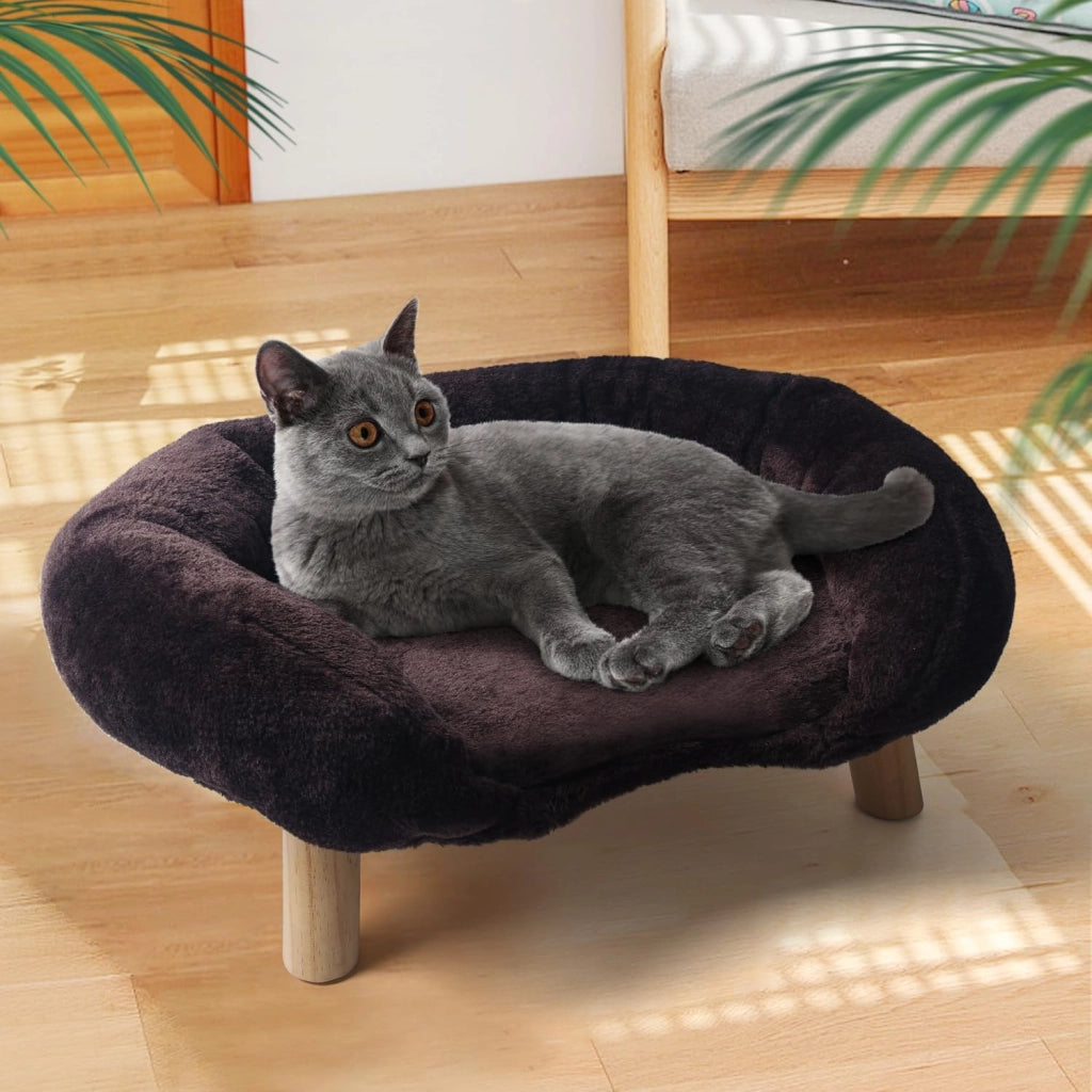 Tiragraffi per gatti con supporto ergonomico antiscivolo e bordo rialzato in poliestere marrone 50 × 40 × 12,5 cm