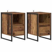 Set di 2 Comodini | Armadio da Notte | Mobiletto da notte con cassetto Legno vecchio 39,5 x 30 x 50 cm