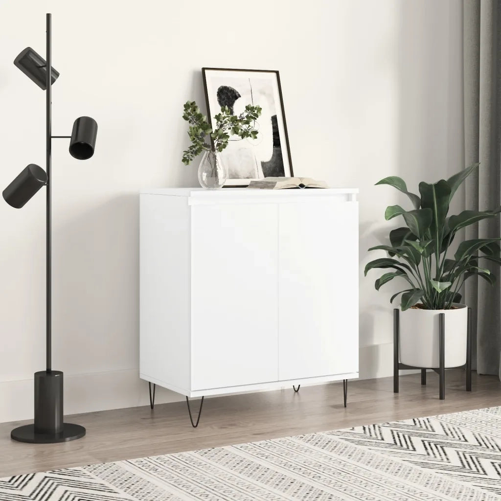 Credenza-Buffet-Armadio da cucina Bianca 60x35x70 cm in Legno Multistrato 136132