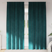 Tende Blackout  con nastro superiore 2 pezzi Verde scuro in velluto
