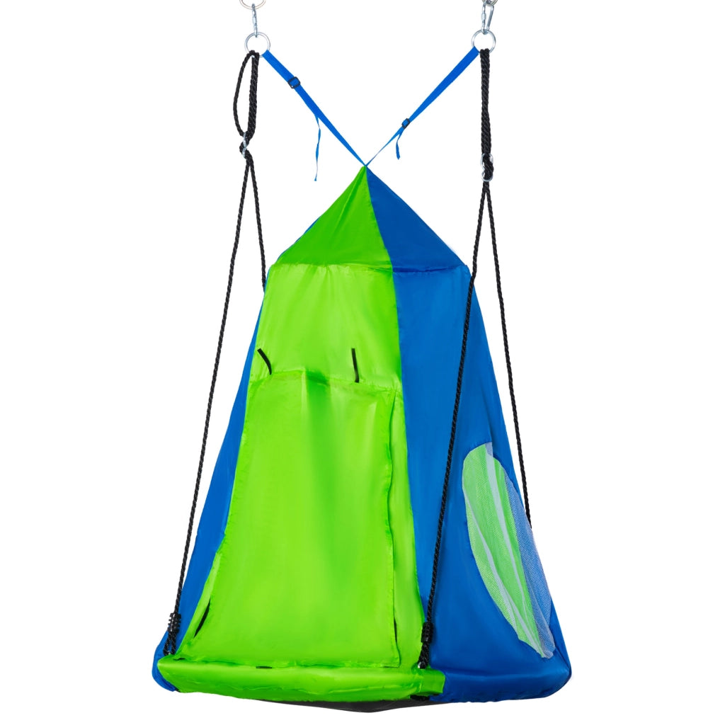 Altalena Nido d'Uccello Rotonda con Copertura ¨C zephmum ¨C Verde e Blu