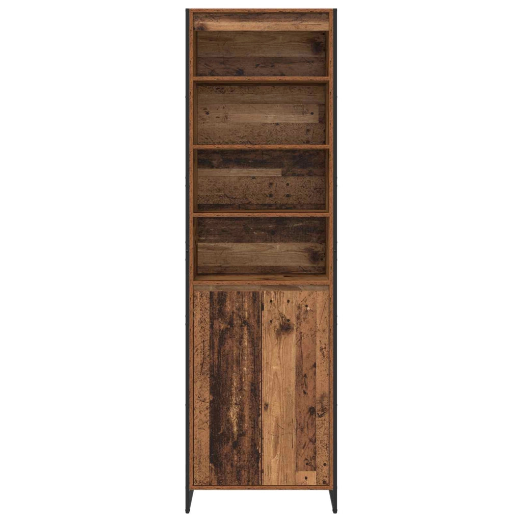 Set di 2 moderni mobili alti rettangolari contenitore estetico 60 x 36 x 200 cm legno ingegnerizzato finitura legno anticato 02_0056101
