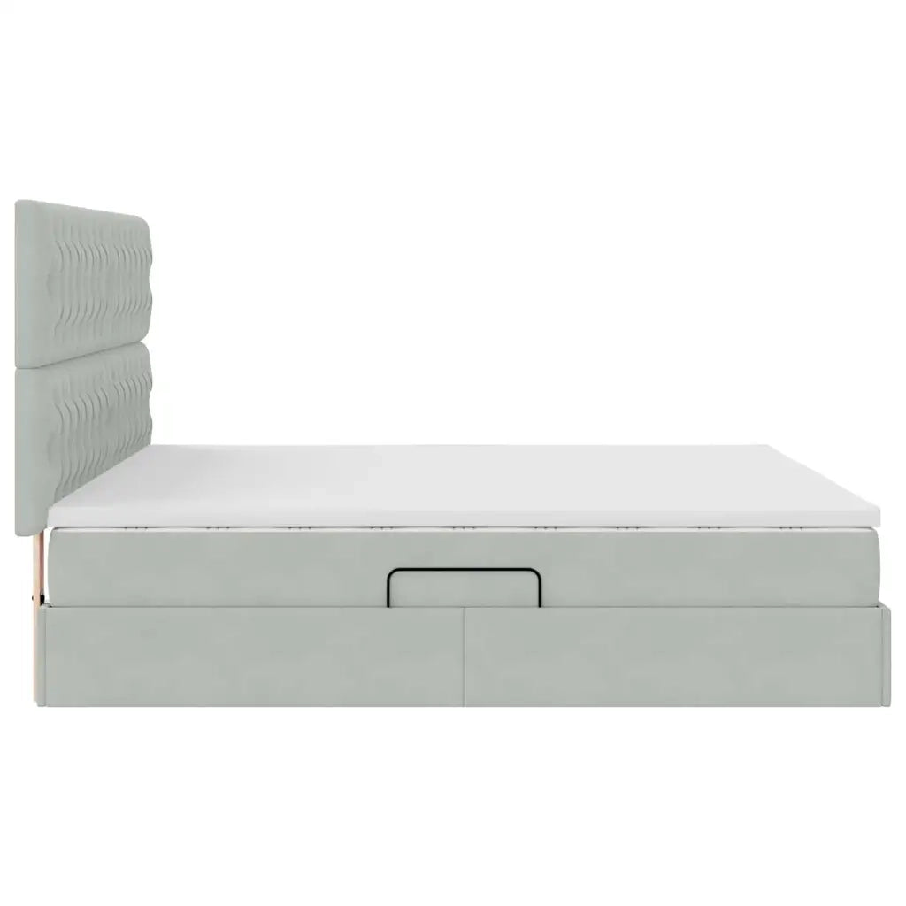 Letto con contenitore e materasso Grigio chiaro 160 x 200 cm 3372099