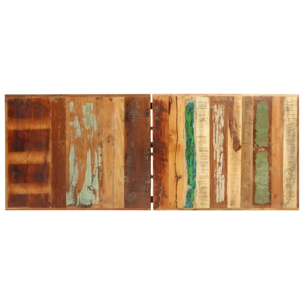 Set da Bar 9 pz in Legno Massello di Recupero Vera Pelle e Tela cod mxl 60752