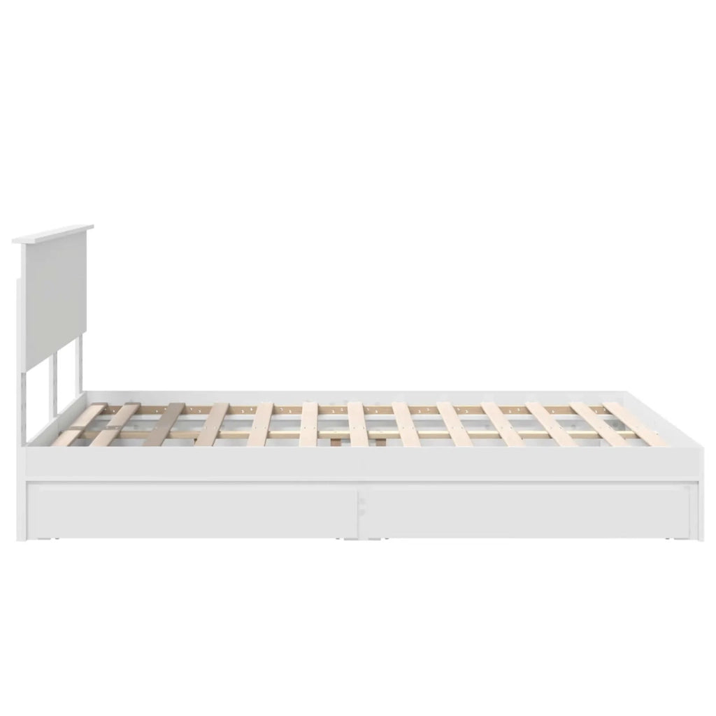 Letto con Contenitore Bianco 140 x 200 cm Legno multistrato 3410791