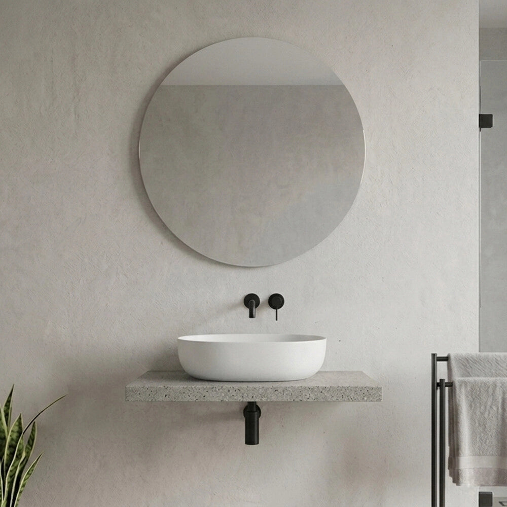 Mensolone bagno 80 cm in legno effetto pietra Levia