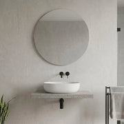 Mensolone bagno 80 cm in legno effetto pietra Levia