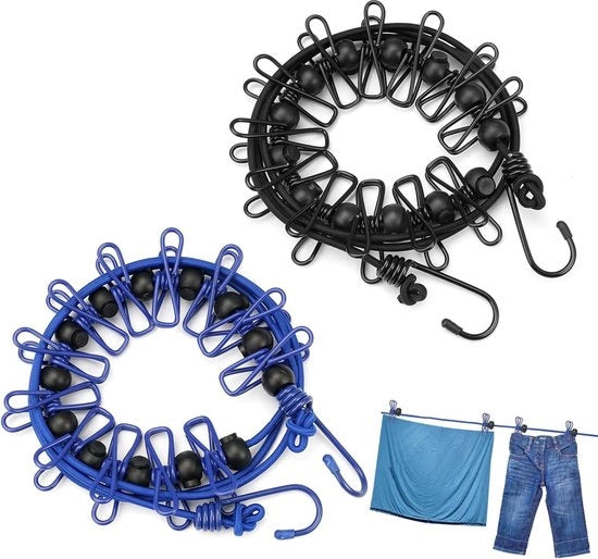 Due pezzi di asciugamano da viaggio - asciugamano da viaggio con clip e perni di posizionamento - asciugamano elastico outdoor.
