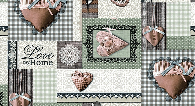TOVAGLIATO IN PVC FANTASTIK CUORI 1056-1  Rotolo cm.140 (H) x 20 mt (L)