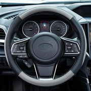 Stabilizzatore di volante auto, copertura di volante in pelle, 37 - 38 cm, antiscivolo, universale, grigio