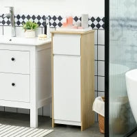 kleankin Mobile Bagno con Cassetto e Armadietto con Ripiano Regolabile Interno, in MDF, 32.6x30x90 cm