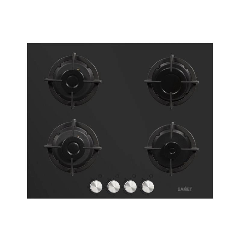 SAMET PIANO COTTURA VENERE 60 CM IN VETRO A 4 FUOCHI NERO