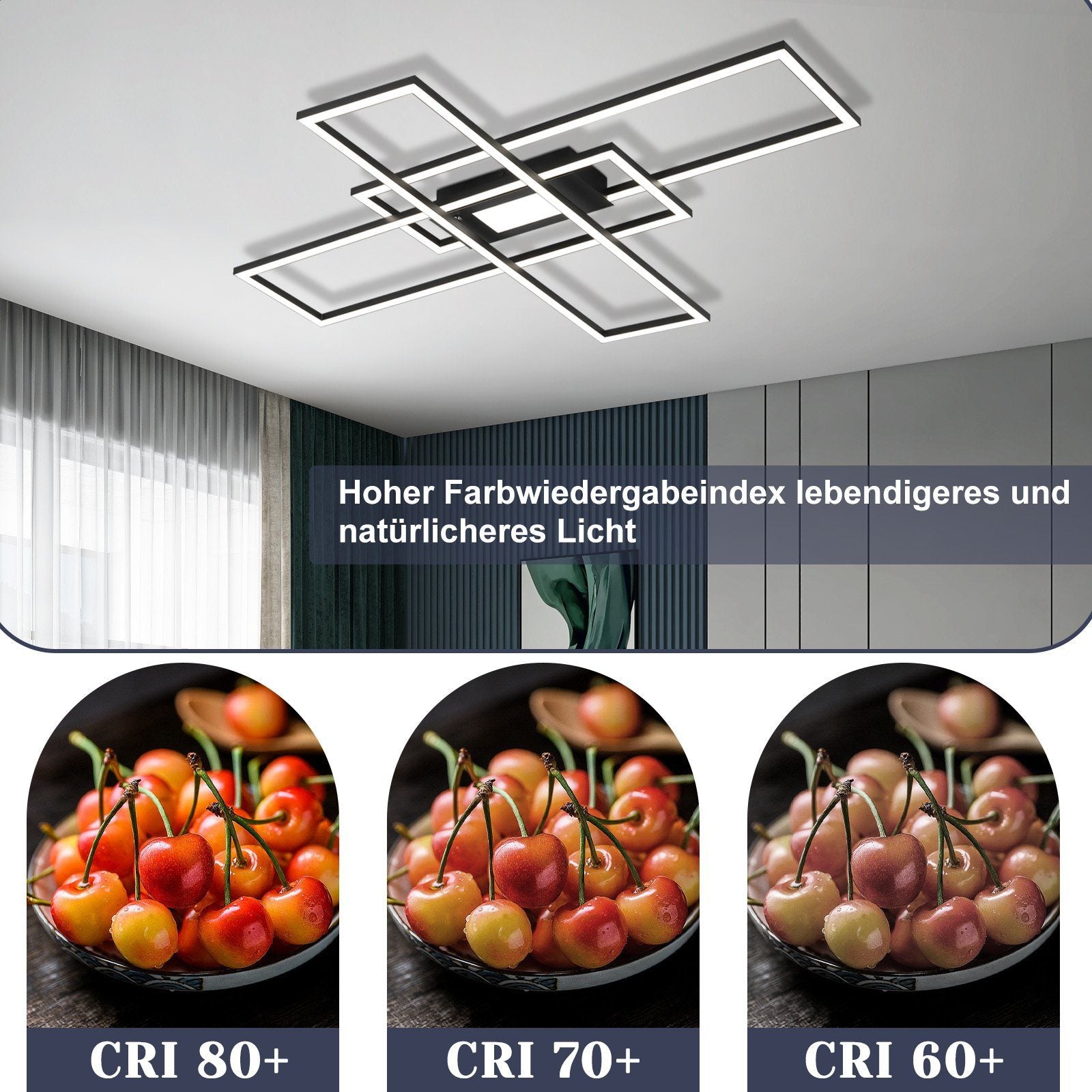 ZMH Lampada da soffitto plafoniera LED moderna 50W telecomando per soggiorno corridoio