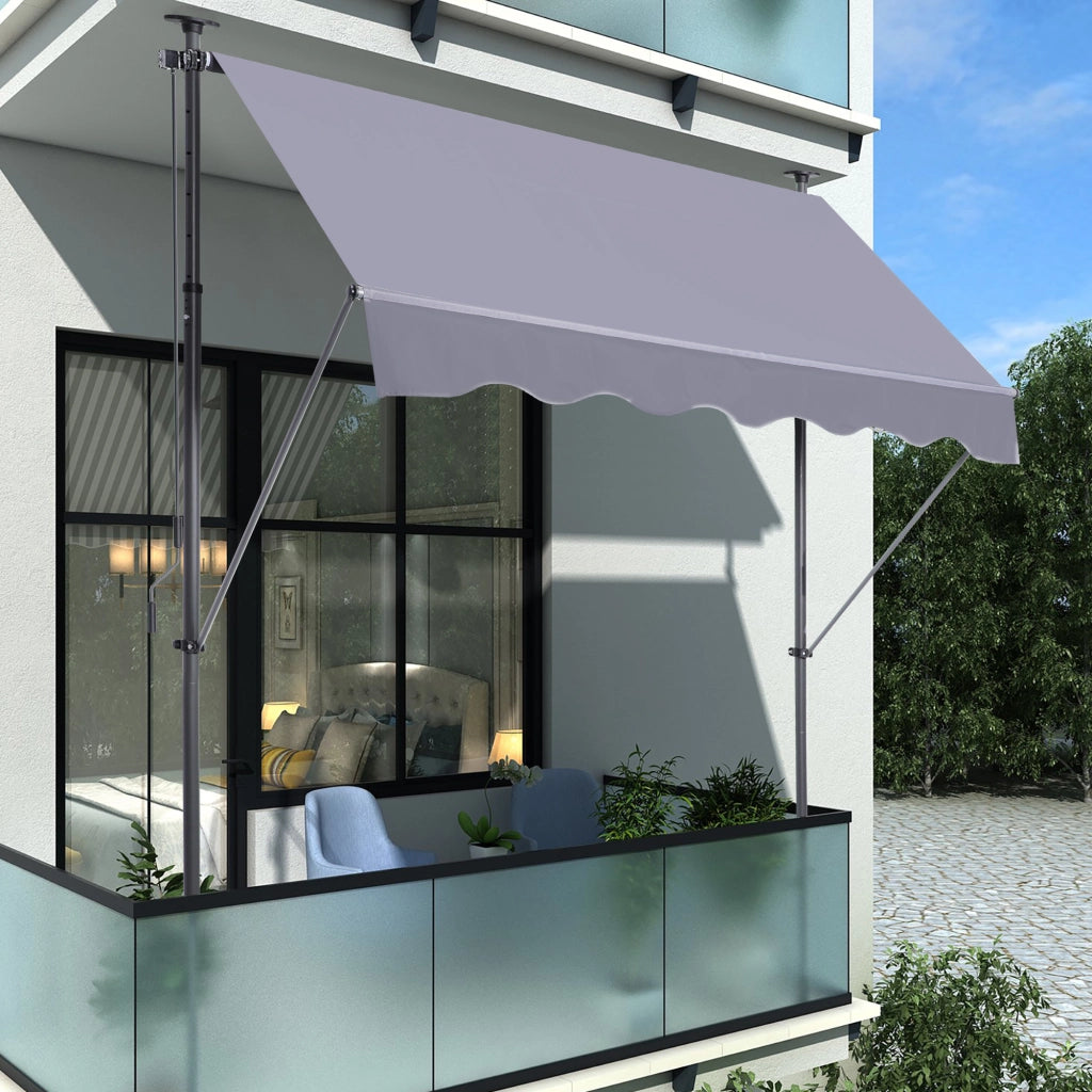 TENDA DA SOLE A MORSO 200x150 cm Regolabile Grigio scuro