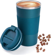 Moka riutilizzabile 500 ml - Moka a vuoto isolante per viaggi con coperchio ermetico - ideale per caffè, tè e acqua