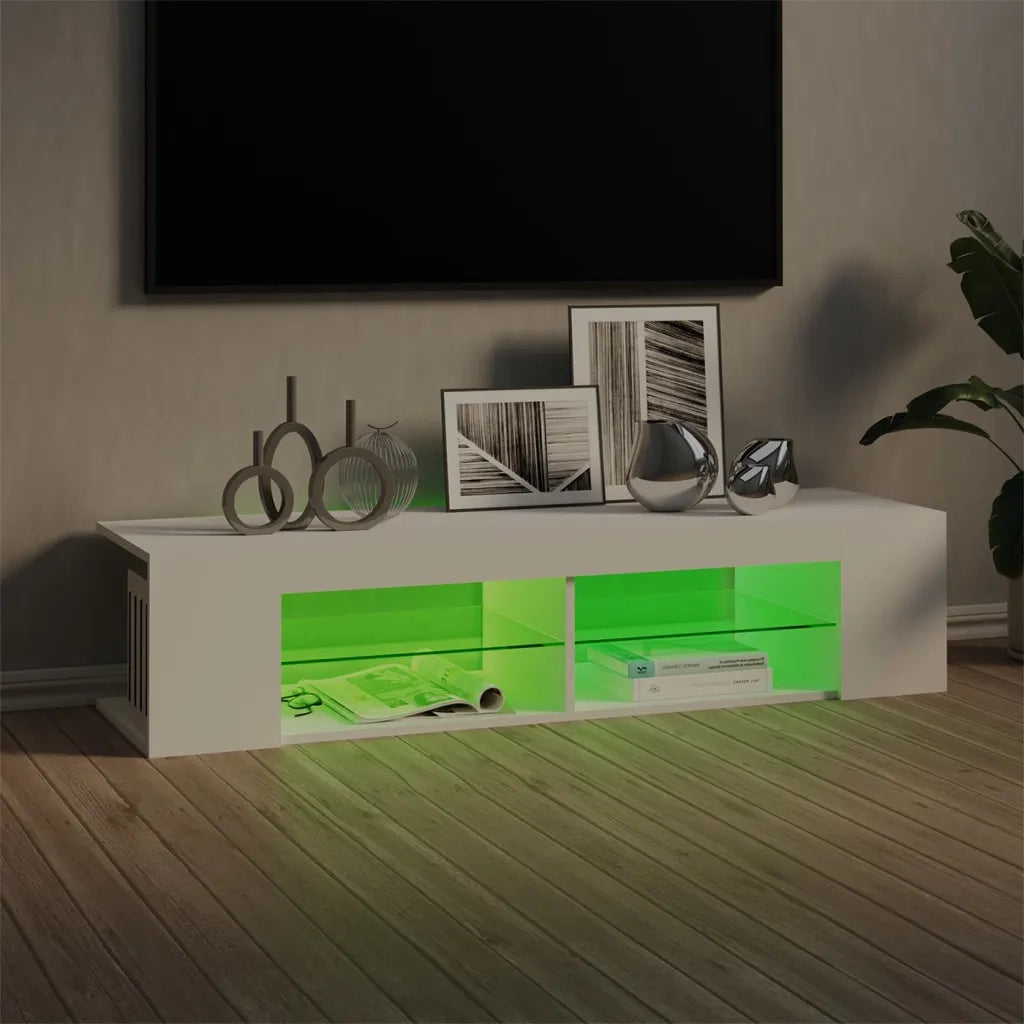 Mobile Porta TV con Luci LED Bianco 135x39x30 cm 804229
