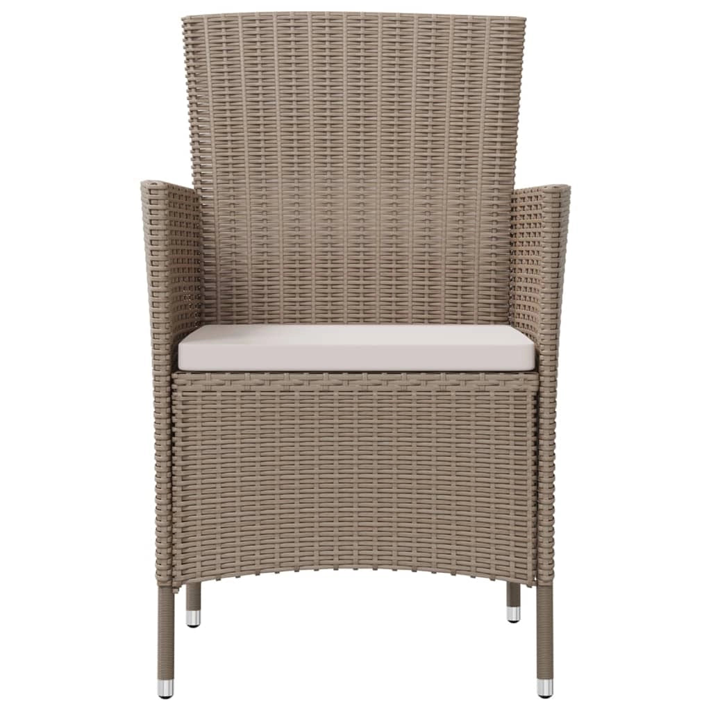 Set da pranzo da giardino 3 pezzi con cuscini resina di vimini beige 02_0014749