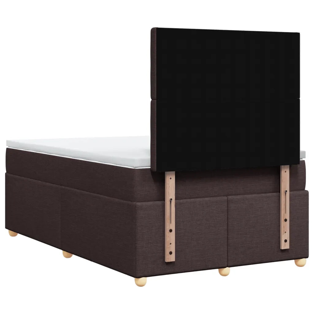 Giroletto a Molle con Materasso Marrone Scuro 120x200cm Tessuto 3293564