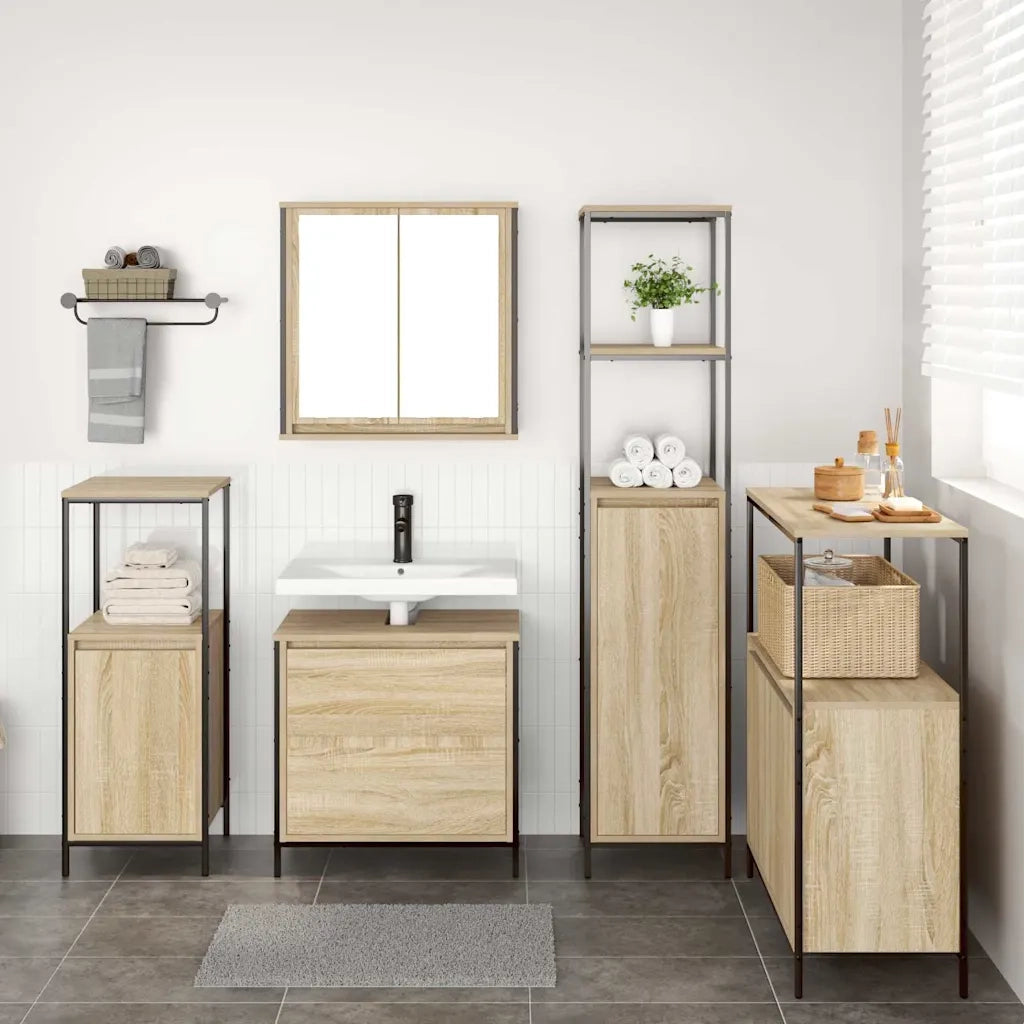 Set di mobili per il bagno 5 pcs Beige Legno multistrato 3328370