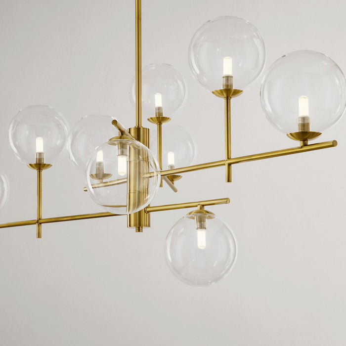 Plafoniera Contemporanea Pyrex Metallo Ottone 9 Luci G9 Ip20