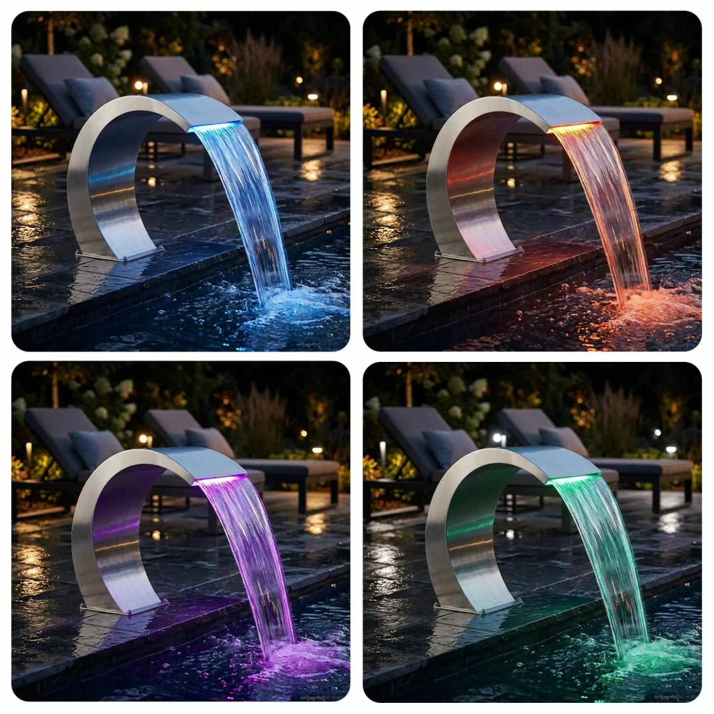 Fontana da Piscina Argento 61 x 30 x 71 cm Acciaio Inox 42039234