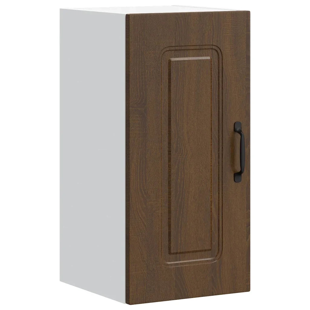Pensile da cucina moderno con vano contenitore 30 x 31 x 60 cm legno composito di rovere marrone 02_0049967