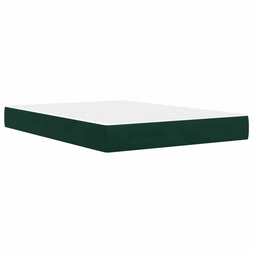 Struttura letto con materasso Verde Scuro 140 x 200 cm Velluto