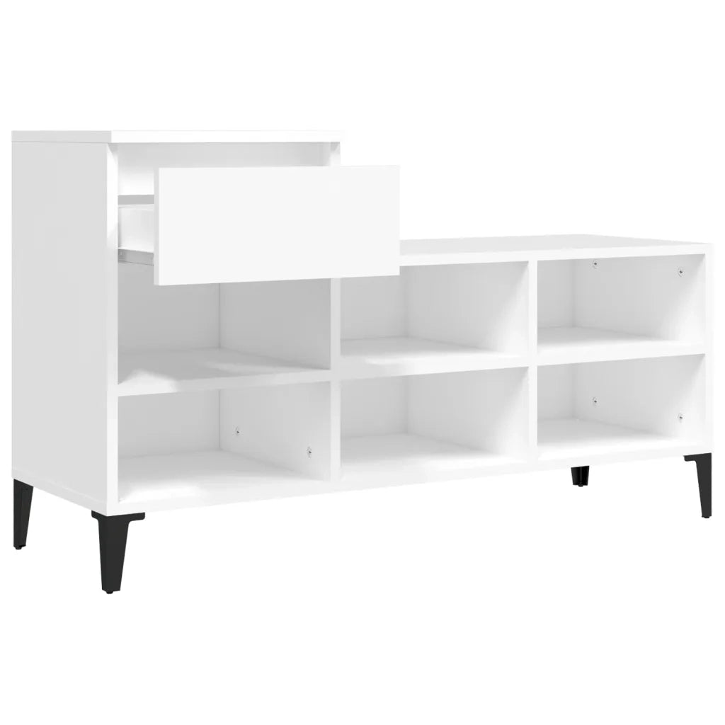 Scarpiera Bianca 102x36x60 cm in Legno Multistrato 821212