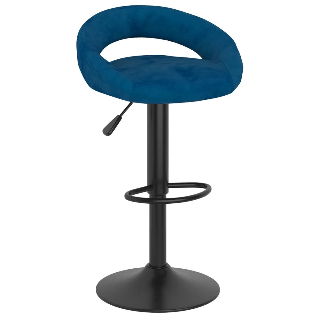 vidaXL Sgabelli da Bar 2 pz Blu in Velluto