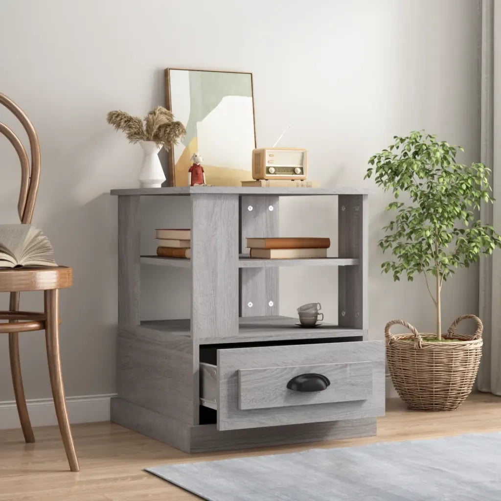 Tavolino-Tavolino da soggiorno-Tavolo Grigio Sonoma 50x50x60 cm in Legno Multistrato