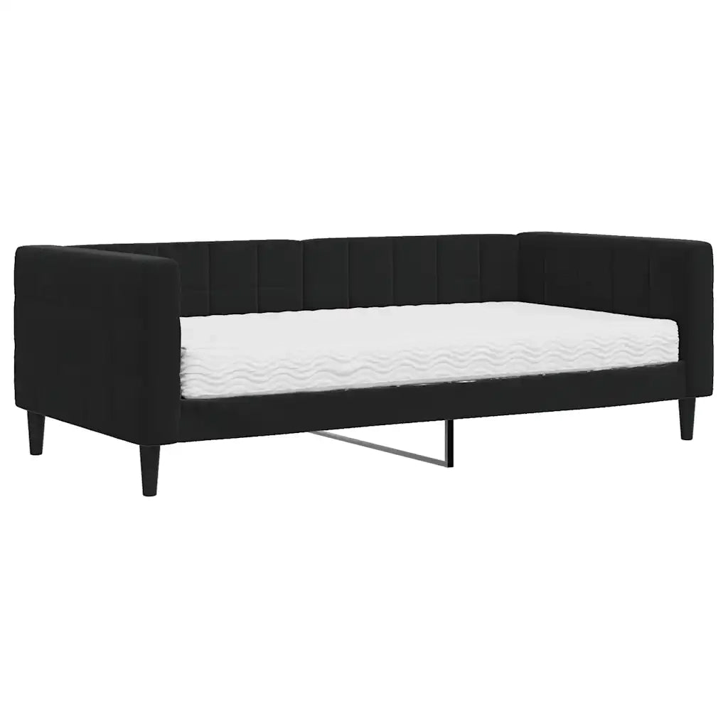 Divano letto | Sof¨¤ letto | Letto singolo con Materasso Nero 90x190 cm in Velluto