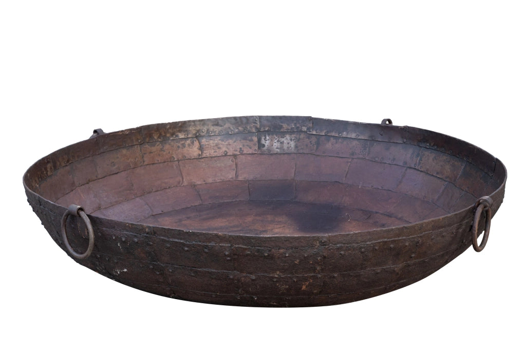 Biscottini VECCHIO CONTENITORE IN FERRO BATTUTO /crogiolo dimensioni diametro Offerta