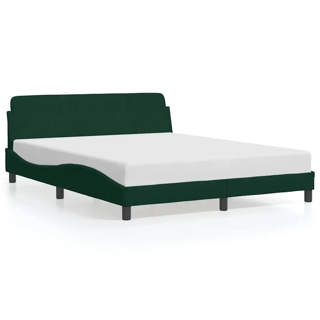 Giroletto-Struttura Letto Dover Verde Scuro 160x200 cm in Velluto