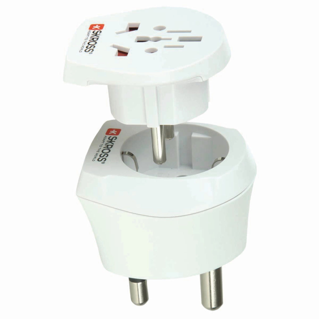 Adattatore universale da viaggio 2 in 1 per Europa e Sudafrica 16A Bianco Skross