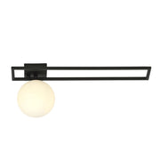 Lampada da soffitto Imago in metallo nero e vetro opale