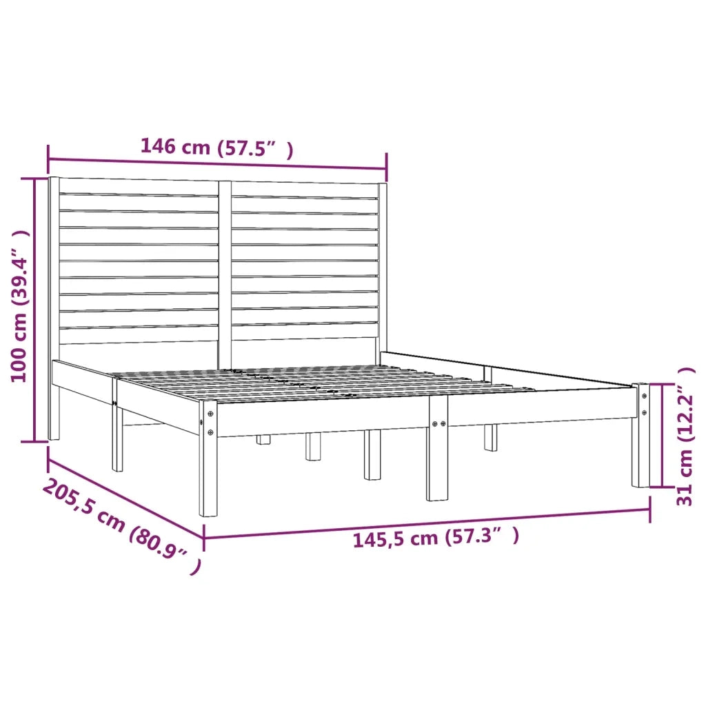 Giroletto Bianco in Legno Massello 140x200 cm