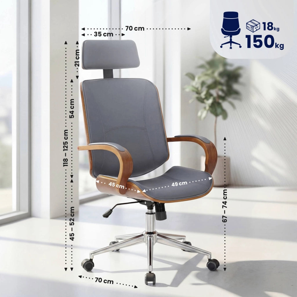 Sedia da ufficio Dayton Noce/grigio