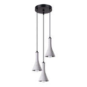 Lampada a cono in cemento REA Persian Indigo a 3 luci E14 LED moderna in acciaio nero