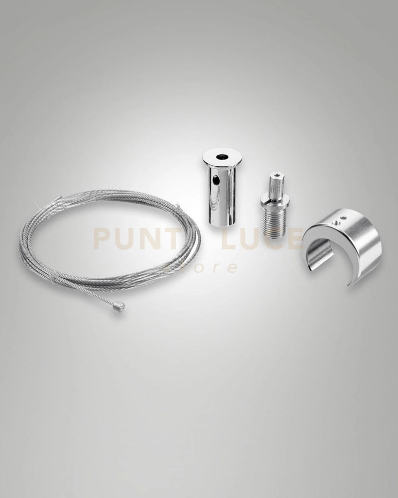 6404-50-022 KIT MONO SOSPENSIONE ALLUMINIO NATURALE PER SHARON