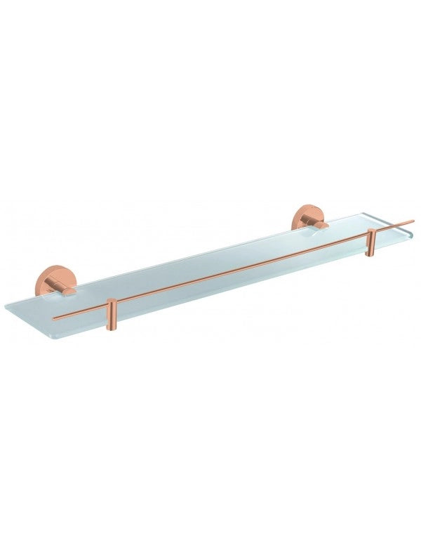 Mensola doccia a parete COLORADO con saliscendi in ottone oro rosa lucido 60 cm