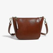 Borsa a tracolla da donna in vera pelle, elegante borsa tote marrone