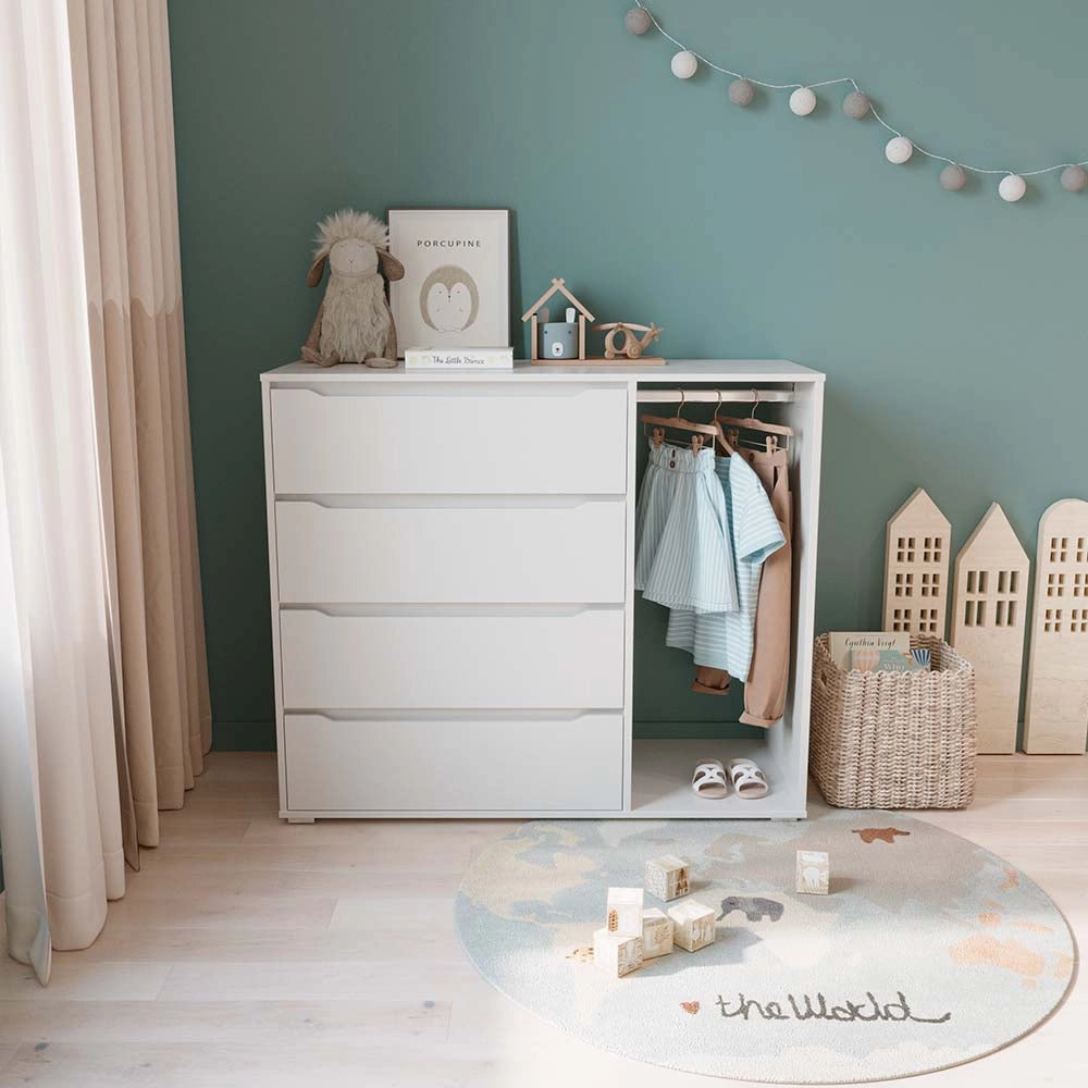 Vicco Guardaroba per bambini Bianco 120 x 101.9 cm con 4 cassetti