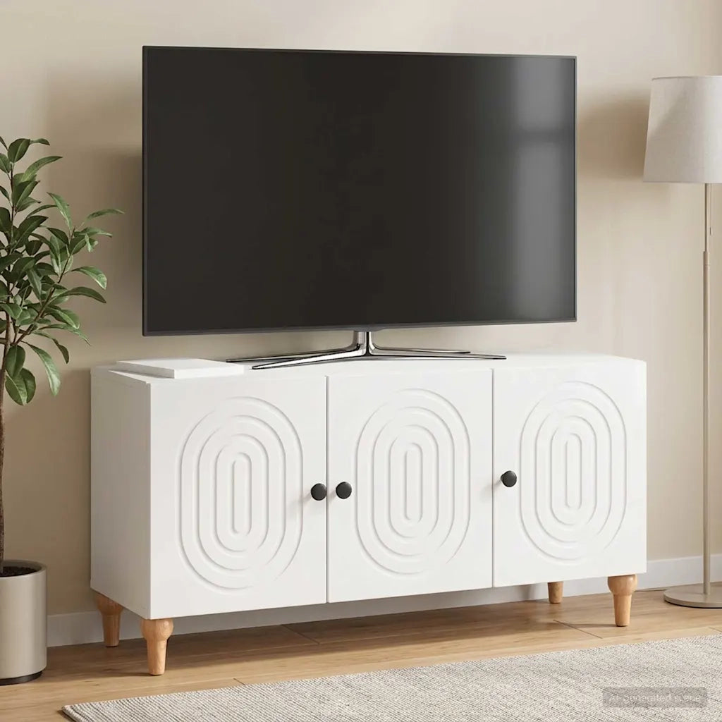 Mobile TV Bianco Lucido 99 x 34,5 x 50 cm Legno ingegnerizzato 894259